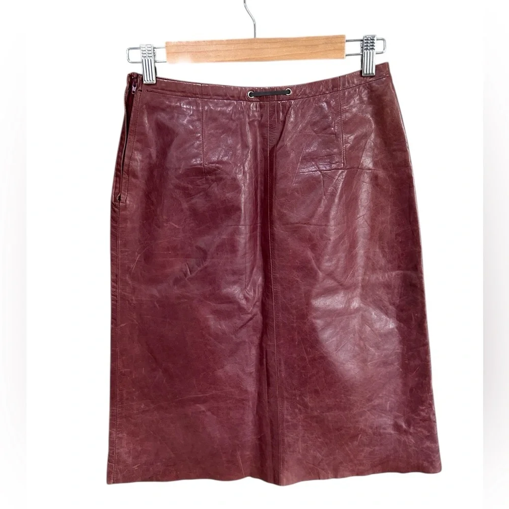 Vintage Banana Republic Real Leather Skirt, Holiday 2000 Y2K, Size 0